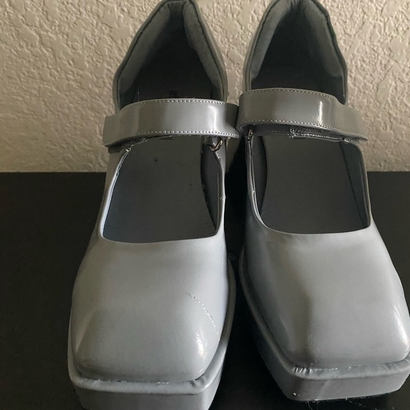 Jeffrey Campbell Reine Mary Jane SquareToe Blue Y2K Goth Platform Pumps 6.5 - Picture 3 of 16